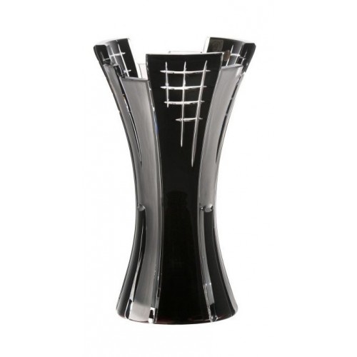 Metropolis kristályváza, fekete színű, magassága 230 mm